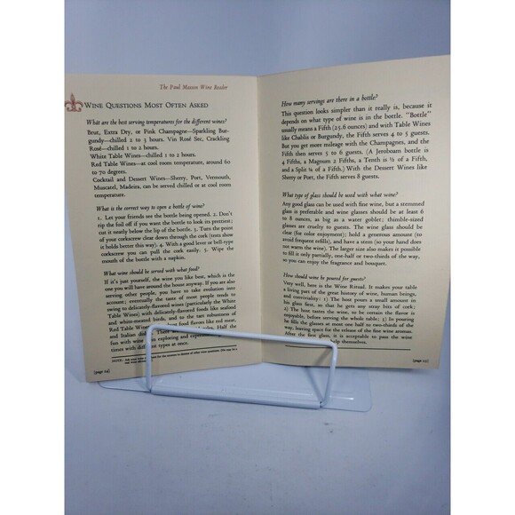 Ways With Wine The Paul Masson Wine Reader 1968 Drink Book Cook Book Booklet VTG - Picture 7 of 9